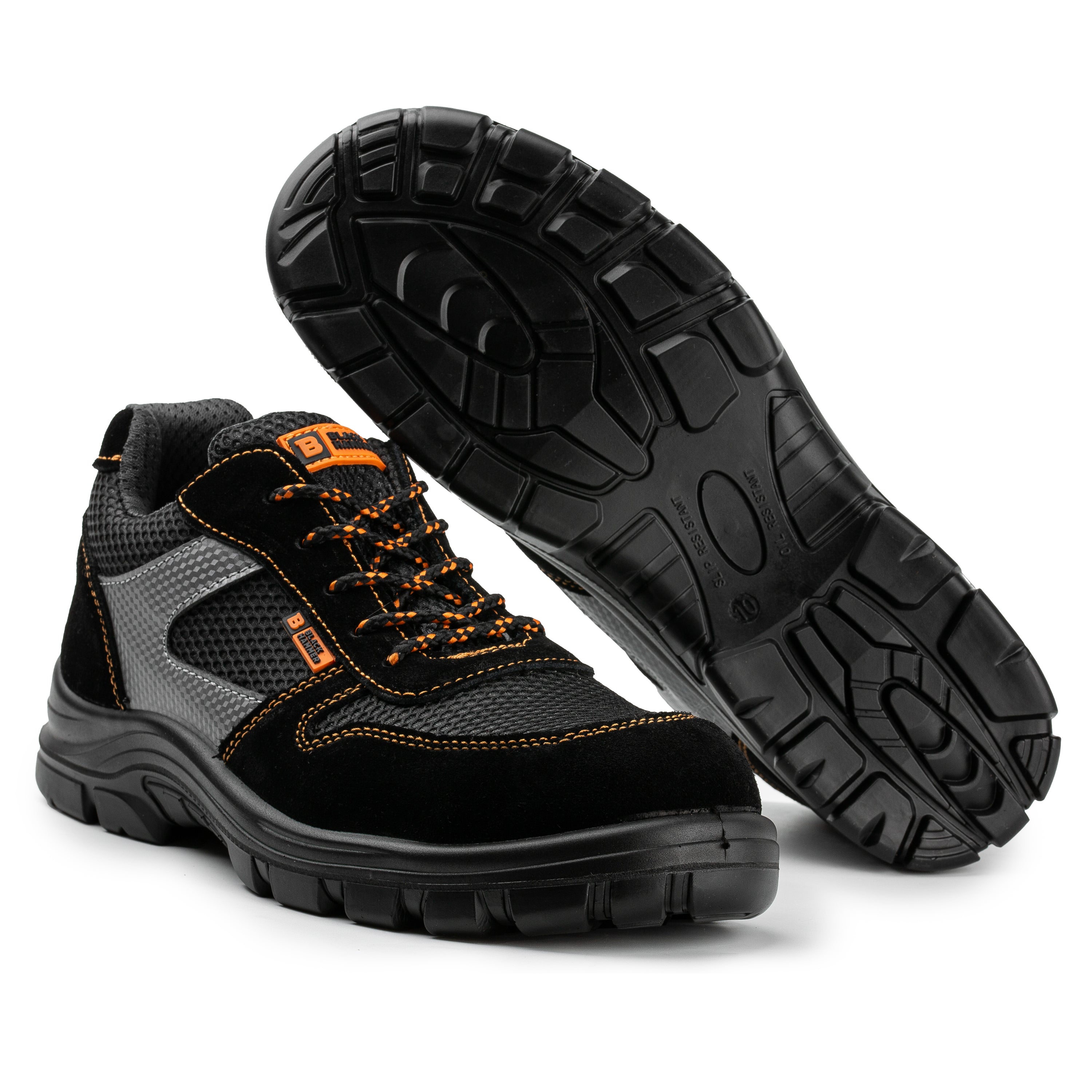 Mens Safety Non Metal Trainers Ultra Lightweight Black Hammer