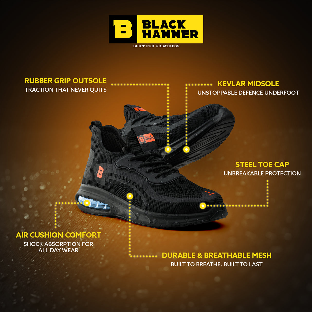 Black Hammer 3000 Fuse Men's Safety Work Trainers