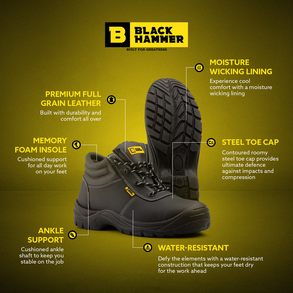 Black Hammer William - Men's Safety Boot