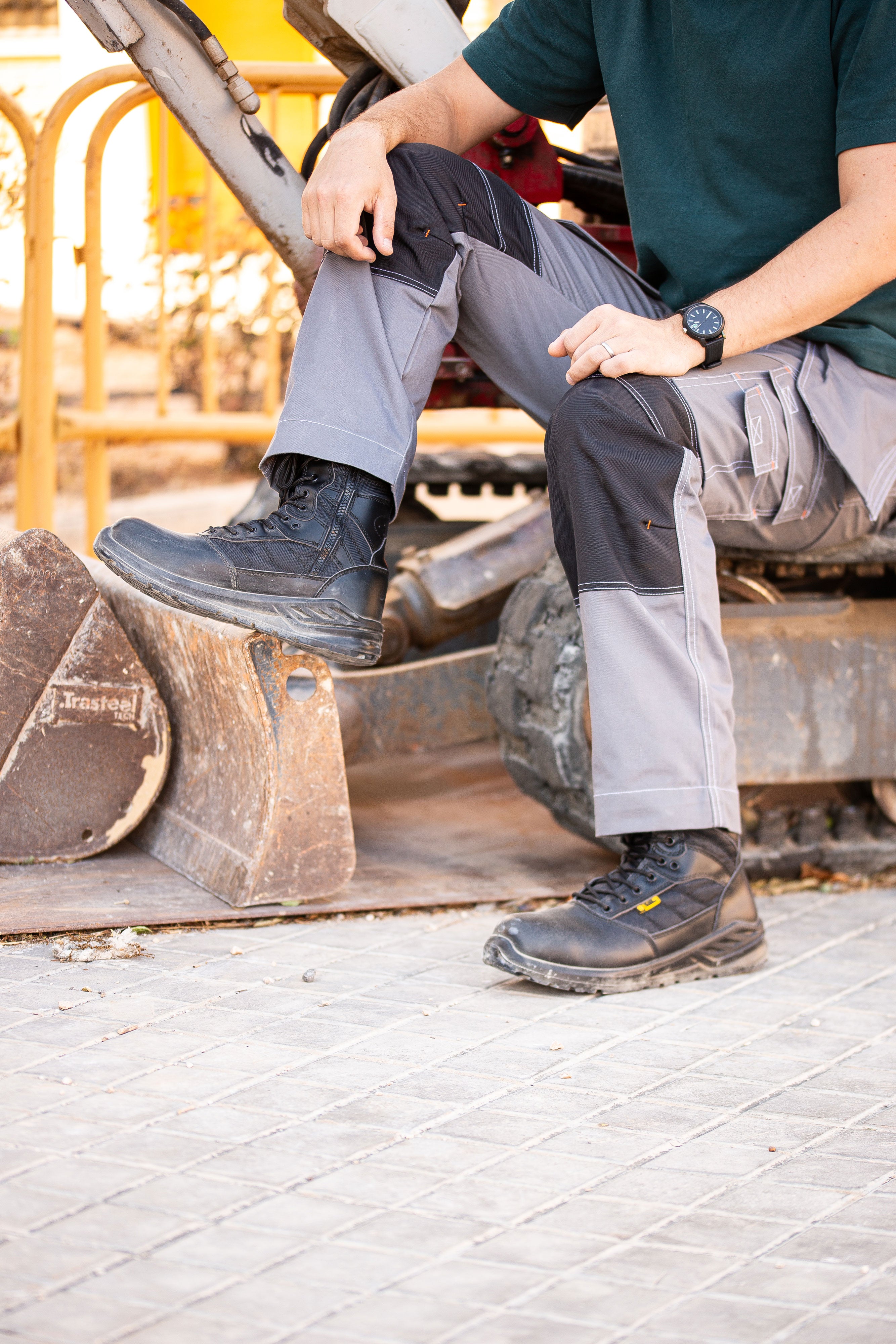 Warrior Safety Boot Genuine Leather Steel Toe Black Hammer