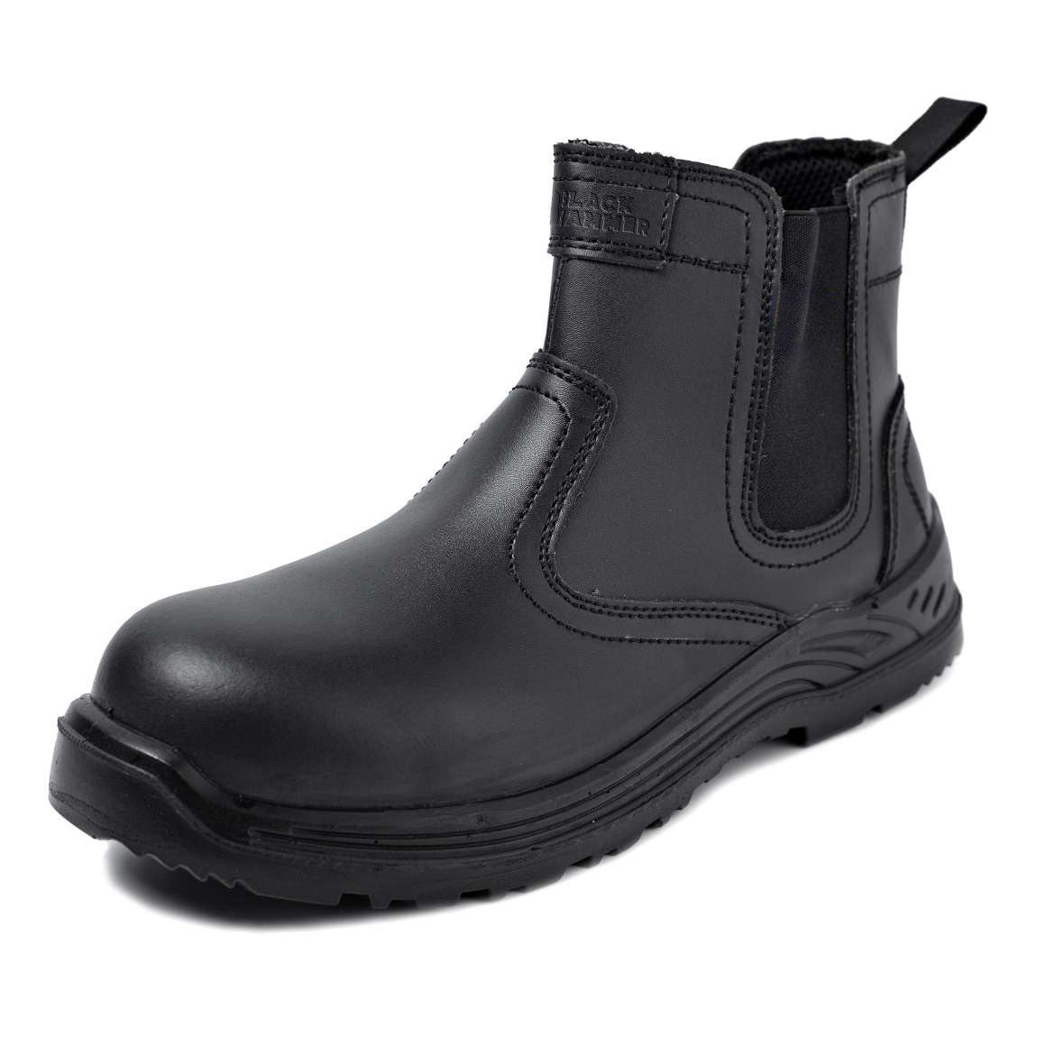 Mens black slip on work boots sale