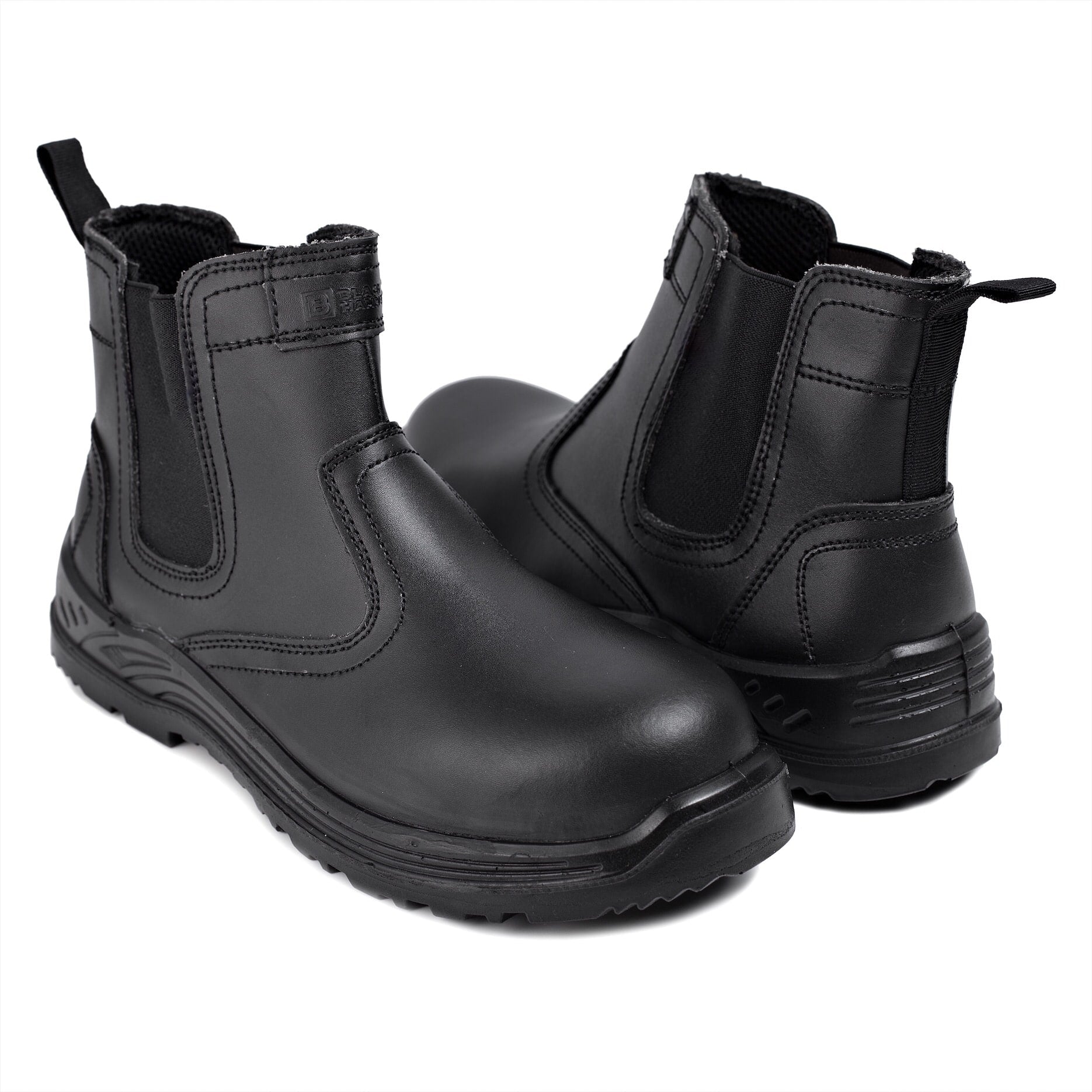 Black chelsea safety outlet boots