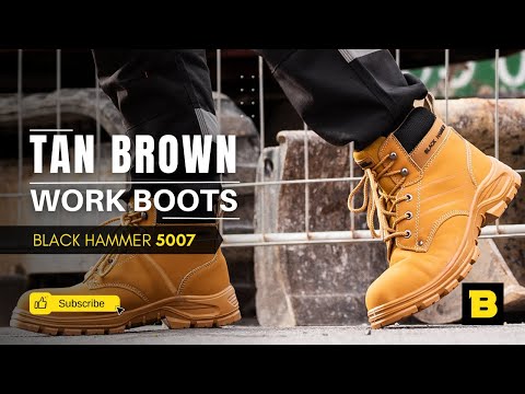 6007 Mens Tan Brown Steel Toe Cap Work Boots