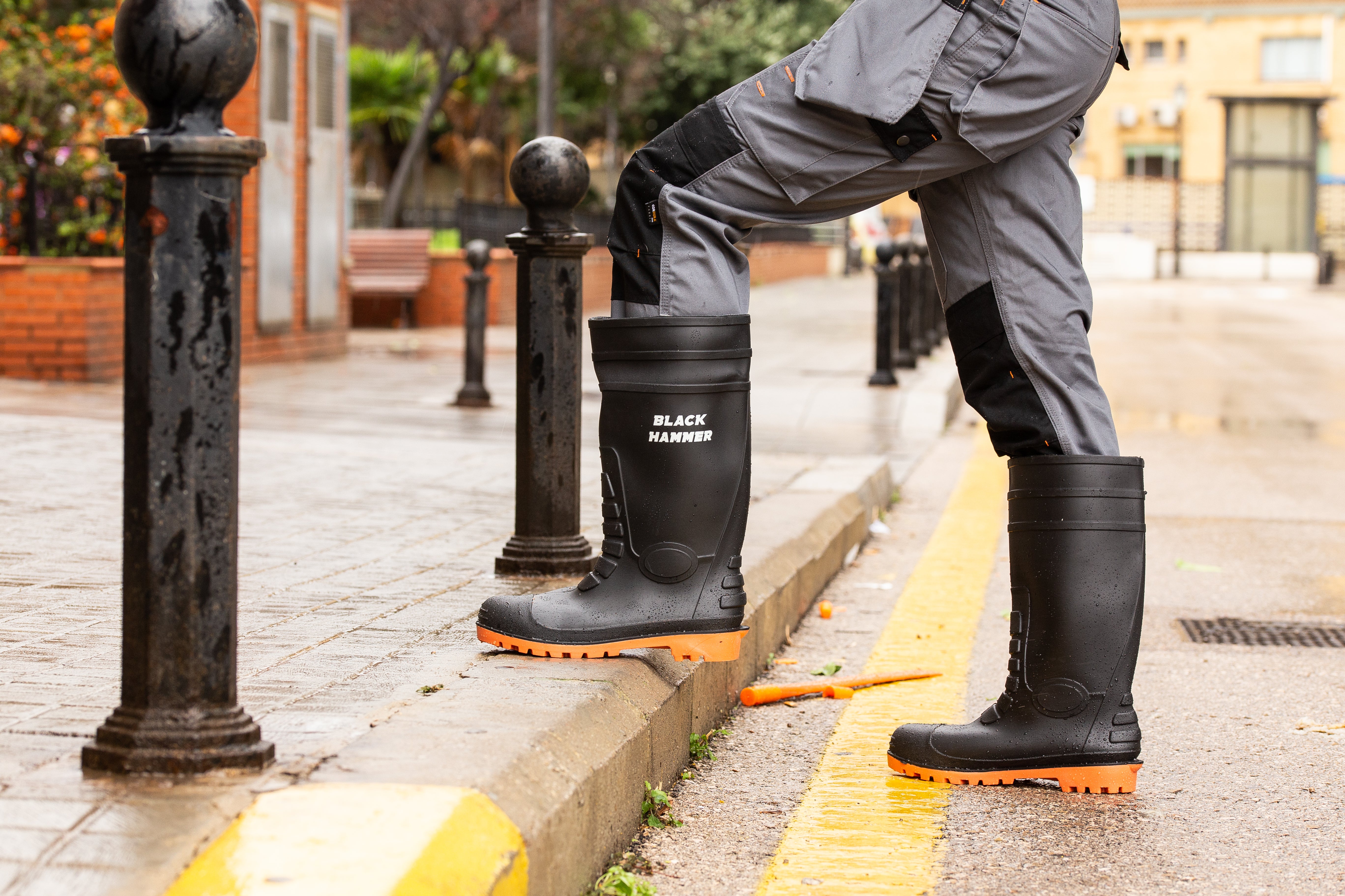 Rubber boots hotsell over work boots